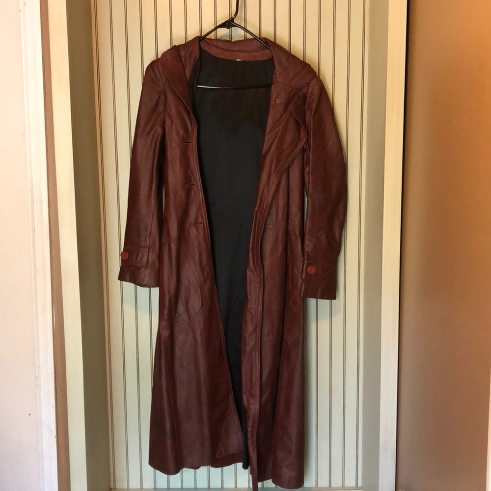 Vintage Leather Duster Coat